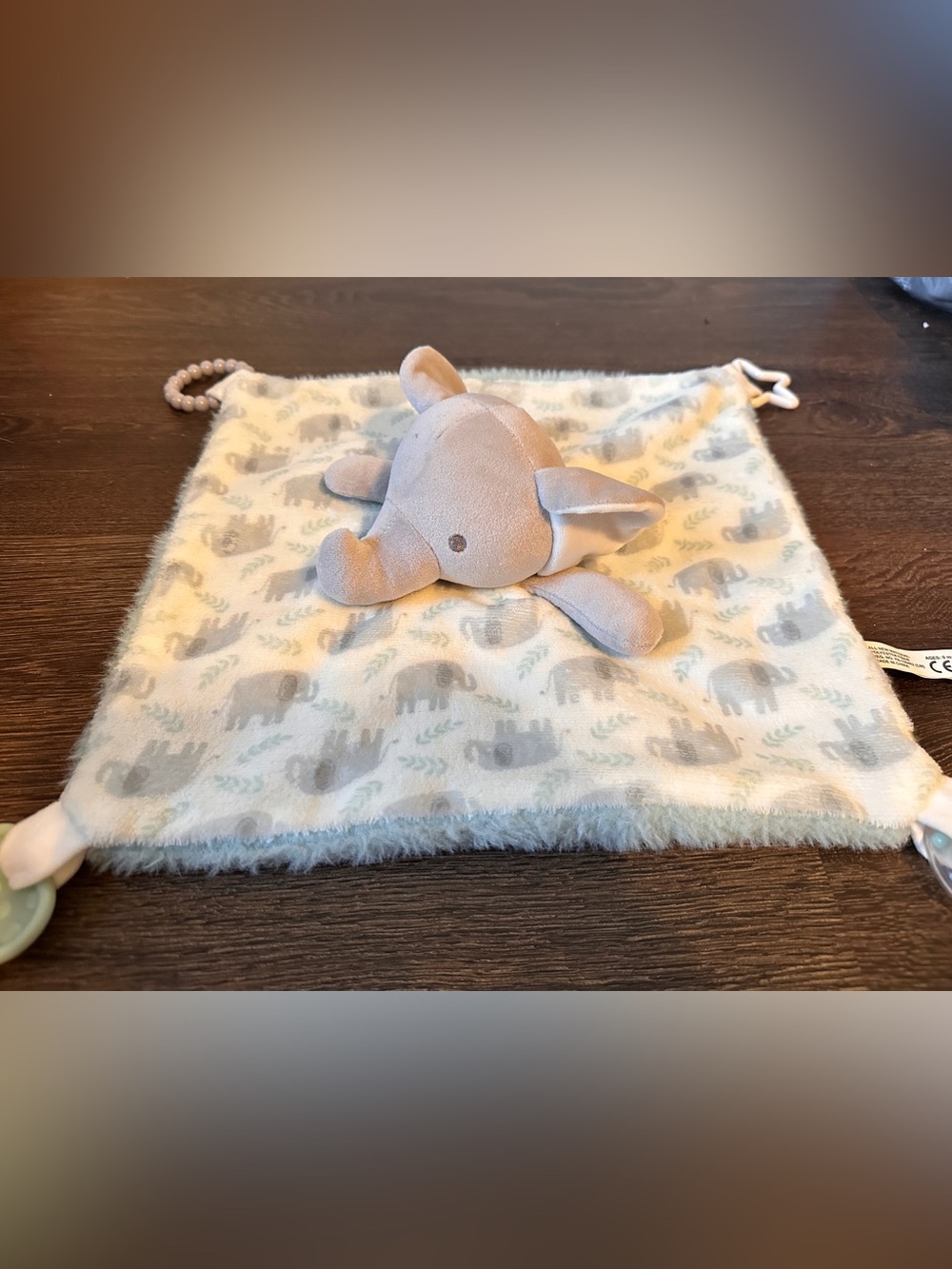 Dream Gro Elephant Lovey Mint Green Security Blanket Activity Teether